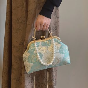 Abendtaschen Chinesischen Stil Blumen Abendessen Shell Tasche Frauen Mode Einfache Quadratische Schulter Frau Designer Hohe Qualität Handtaschen Dame Purser 230826