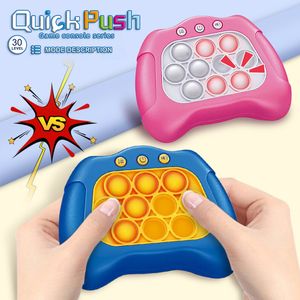 Dekompressionsleksak Original Quick Push Game Pop Up Fidget Bubble Electronic Pop Game Light Anti-Stress Toys for Adult Child Gift With Box 230826