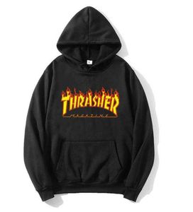 Felpa con cappuccio Thrasher Flame Print da uomo e donna in più colori