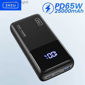 INIU 65W PowerBank 25000mAh Schnellladung USB C PD 3-Port Laptop Externes Ladegerät für MacBook Dell Tablet iPhone Samsung Q230826