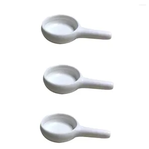 Candle Holders 3 Pcs Tray White Home Decor Aroma Burner Handle Simple Fragrance Warmer Use Holding Ceramics Holder Plate