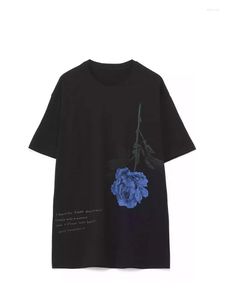 Мужские футболки T Rose Print Классические цитаты из футболки с коротким рукавом в темном стиле