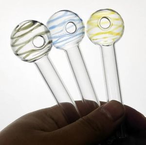 colorful Donut Pyrex Glass Oil burner transparent tube Straight Burning Pipe