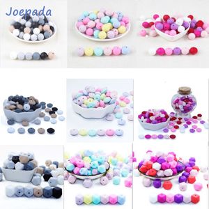 Teethers Toys Joepada 30Pc 91215mm Round Silicone Beads Teething Nursing Necklace Lentils Beads Food Grade Silicone Hexagon Silicone Teether 230825