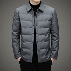 Männer Jacken MLSHP Weiße Ente Unten Herbst Winter Einfarbig Einreiher Warm Halten Mode Lässig Männliche Mäntel 4XL 230826