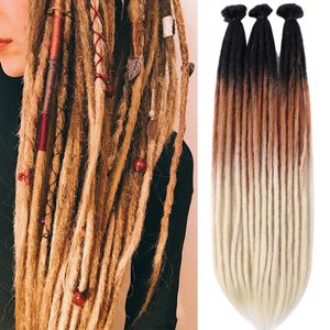 Human Hair Bulks Synthetic Handmade Dreadlocks Hair Extensions Natural Braiding Hair For Black Women Crochet Hair Ombre Colored Crochet Braids 230826