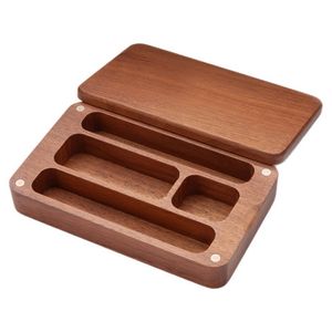 COOL Fumatori in legno di noce nera naturale Portasigarette portatile Portasigarette Contenitore tascabile per tabacco alle erbe Preroll Sigaro rotolante One Hitter Accendino DHL