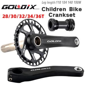 Велосипедные нагрузки Goldix Kids Складывание Crank 28 30 32 34 36T Sprocket Ultralight Hollow для системы сдвига Shimanosram Интегрированный каркатный сент 230825