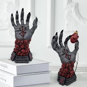 Decorative Objects Figurines Berserk Figure Hand of God Statue Anime Handcraft Resin Ornament Halloween Skeleton Decoration Scary Props 230825