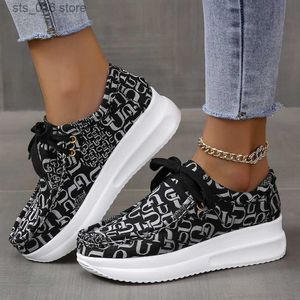 Canvas Platform Summer Dress Sneakers Women Lace-up Thick Bottom Loafers Woman Plus Size 43 Breathable Non-slip Casual S e256