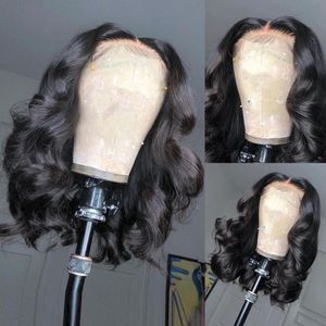 Brazilian Body Wave 13x1x4 Human Hair Wigs T Part Short Water Wave Frontal Wig 6-14 Inch Bob Wig for Black Women