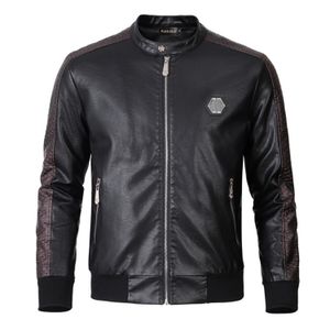 Plein Bär Winter Herbst Männer Mantel Jacke Schlank Faux Leder Motorrad Pu Faur Jacken Lange-sleeve Oberbekleidung Mäntel 841607