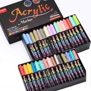 Маркеры 12-60 Цветный акриловый маркер ручка DIY граффити краска моранди мягкая щетка.