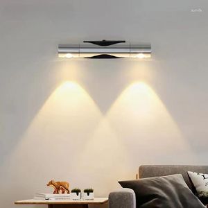 Lampa ścienna Regulowana podwójna obrotowa aluminiowa sypialnia sypialnia nocna lampy korytarza salonu