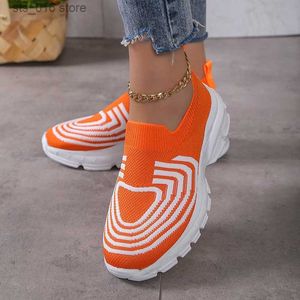 Knitted Dress Rimocy Striped Sneakers Women Breathable Mesh Sports Woman Plus Size Slip-On Autumn Platform Shoes for Female T230826 e197f