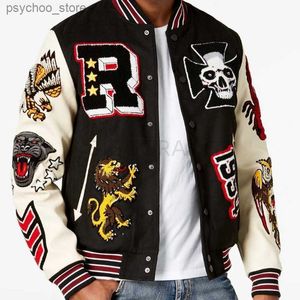 Tide brand embroidery American letters graffiti basketball couple baseball uniforms ins street hip-hop men's and women's jacket Q230826