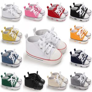 İlk Yürüyüşçüler Bebek Ayakkabıları Kız Kızlar Klasik Tuval Günlük Spor ayakkabılar doğdu Yıldız Walker Toddler Yumuşak Sole Slip Slip Walking 230825