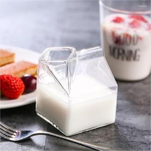 Vinglas 1 bit 250 ml Half Pint Carton Style Creative Mini Creamer Jug Glass Milk Mug