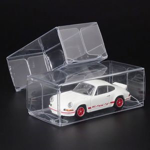 Diecast Model 25st 1 64 Bilskyddslåda Toy PVC Display Case Transparent Akryl Damm Proof Cover 230825