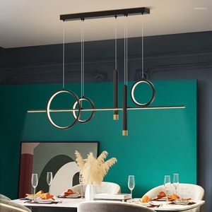 Chandeliers Minimalist Led Table Dining Room Chandelier Dimmable For Kitchen Bar Pendant Lamps Modern Home Decor Lighting Lusters Luminaires