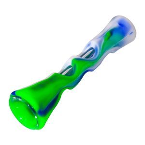 loja de fumaça forma de chifre de vidro de silicone fumar tubos de ervas dugout tabaco cigarro tubo colher de mão tubos acessórios portátil mini tubo de tabaco