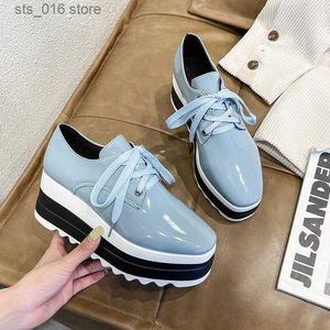 Spring New Dress Women Flat Platform Slip on Moccains Ladies Casual Shoes Woman Thick Sole Brogue Creeper d