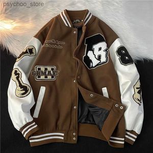 American Letter Brodery High Quality Jackets Coats Men's Y2K Street Hip-Hop Trend Baseball Uniform Par Casual Joker Jacket Q230826