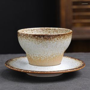 Cups Saucers 2023 Ceramic italiensk espressokopp Creative Japanese Glazed Tea Set Personal