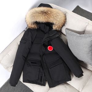 Canadá moda grande ganso para baixo jaqueta canadense puffer inverno à prova dwaterproof água pato branco casaco de pele gola parker casaco estilo jaquetas das mulheres dos homens inverno