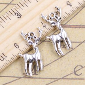 Charms 10pcs Charms Christmas Deer Sika 27x18mm Tibetan Bronze Silver Color Pendants Antique Jewelry Making DIY Handmade Craft 230826