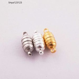 51 set/lotto 18*6MM Potente Magnete Magnetico Collana Catenacci Ganci 3 Colori Argento/Oro Placcato per L1762