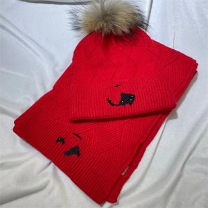 Conjunto de gorro y bufanda de invierno para hombre y mujer, gorro de diseñador con letras a la moda, gorro tejido a cuadros con calavera, gorro de invierno, novedad de 2023