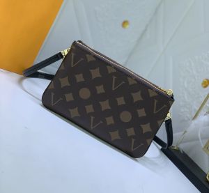 2023 Designer womens shoulder bag luxury Double Zip Pochette handbags flower letter Giant Reverse crossbody bags Top-quality leather ladies fashion mini purses