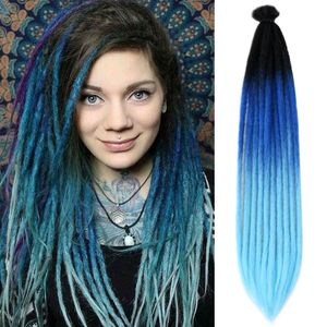 Human Hair Bulks Synthetic Handmade Dreadlocks Extensions Crochet Braids Reggae Hair Hip-Hop Style Crochet Hair For Rock Roll Braiding Hair 230826