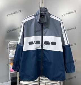 Xinxinbuy Men Designer Coat Jacket Windbreaker 3色のパネル文字プリント長袖