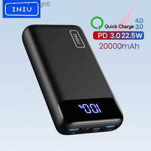INIU Powerbank 20000mAh 22.5W PD3.0 QC4.0 Carregamento rápido LED Power Bank Carregador portátil para iPhone 14 13 12 Pro Max iPad Samsung Q230826