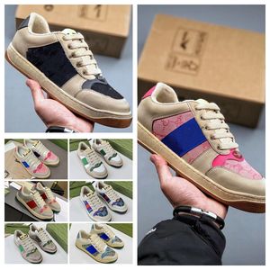 2023 New Designer Luxury Casual Shoes Screener embellished canvas-trimmed leather sneakers