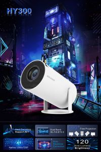 Projektory HY300 Projektor kina domowego 4K HD Android 11 Dual WiFi 6.0 120 ANSI BT5.0 1080P 1280*720p Cinema Outdoor Projector