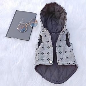 Pattern Print Dogs Hooded Coat Fashion Brand Cat Dog Waistcoat Clothes Thickened Jackets Schnauzer Bichon Corgi Teddy Puppy Pet Coats