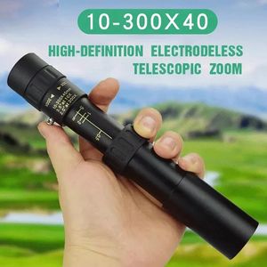 Telescope Binoculars Military Metal 10 300X Zoom HD Powerful Long Range Portable High Quality Professional Monocular for Hunting 230826