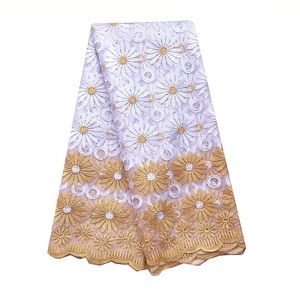 Tessuto e cucito pizzo africano 5 metri bianco 2024 nigeriano francese verde viola nuziale tulle guipure rete per matrimonio 230826