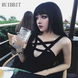 Women's Jumpsuits Rompers Arrival Gothic Girls Pentagram Hollow out Bodysuit Women Sexy Punk Skinny Black Female 230826
