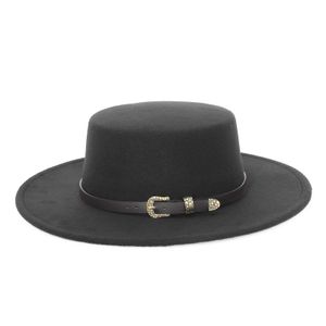 pork pie hat fit for man women winter autumn men Casual top Outdoor warm woolen flat brim jazz Vintage classic