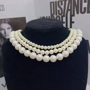 Halsband 2023 Elegante hochwertige Mädchen Hepburn Design Hals Dekor Schmuck Perlenkette für Frauen Zubehör 40 5 cm