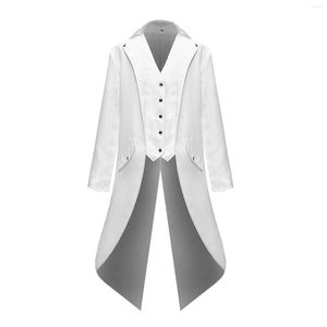 Men's Trench Coats Halloween Fashion Tailcoat Jacket Goth Uniform Costume Praty Outwear Coat Kids Steampunk Gothic Victorian