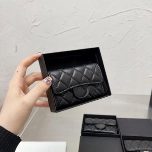 Lyxväska designer cc kaviar läder plånbok kort hållare designer plånbok kvinna klaff mynt handväska nyckelpåse liten lyx plånbok zippy plånbok söt svart fårskinn