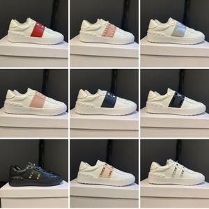 Designer tênis abertos sem título tênis top rebites de couro mocassins sapatos casuais homens mulheres unissex mudança tênis plataforma branca rebites tamanho 35-45