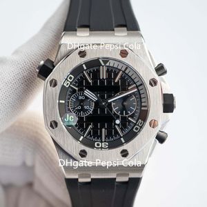 Top JC Factory maker 6 Men's Watches 26703 42mm Automatic Mechanical Timing Stop Watch 316L Cal.3124 Super Glow Rubber Bracelet Waterproof Fruit Wristwatches