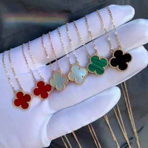 Designer Jewelry Necklace Clover Necklace Women Temperament Premium Feeling Double Sided Collarbone Chain Lucky Grass Sterling Sier
