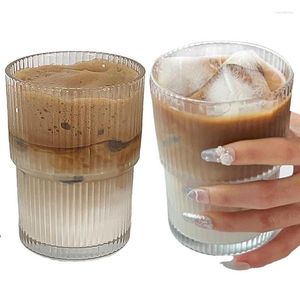 Vinglasögon Rippel kaffeglas kopp dricker muggar te anti slip elegant transparent för cappuccino mjölk